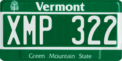 VT license plate XMP322