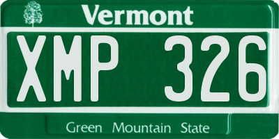 VT license plate XMP326