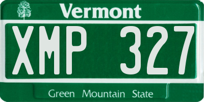 VT license plate XMP327