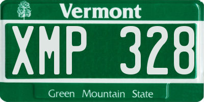 VT license plate XMP328
