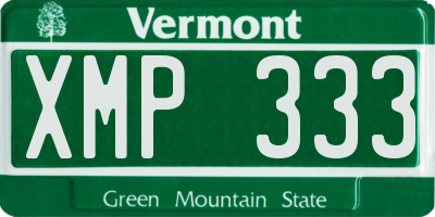 VT license plate XMP333