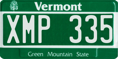 VT license plate XMP335