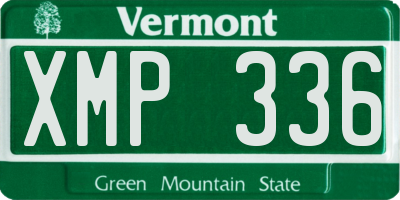VT license plate XMP336