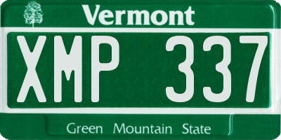 VT license plate XMP337