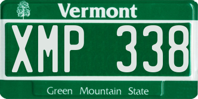 VT license plate XMP338