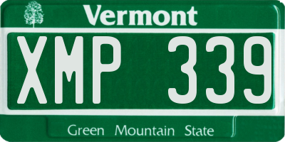 VT license plate XMP339