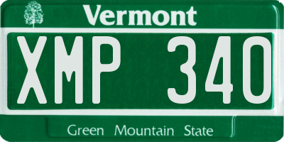 VT license plate XMP340