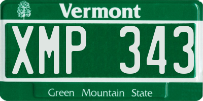 VT license plate XMP343