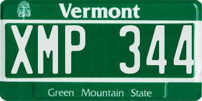 VT license plate XMP344