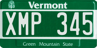 VT license plate XMP345