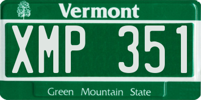 VT license plate XMP351