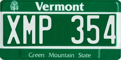 VT license plate XMP354