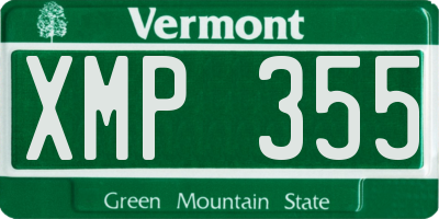 VT license plate XMP355