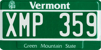 VT license plate XMP359