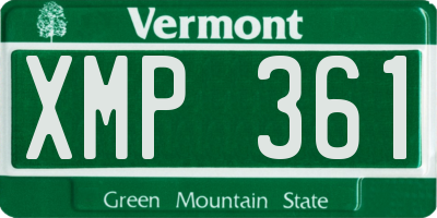 VT license plate XMP361