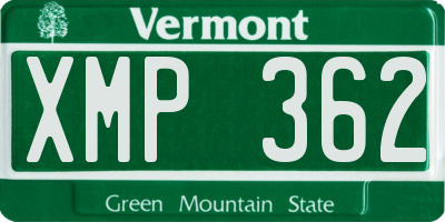 VT license plate XMP362