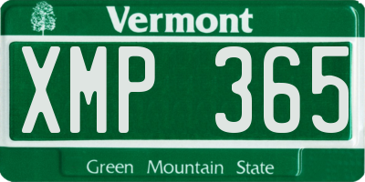 VT license plate XMP365