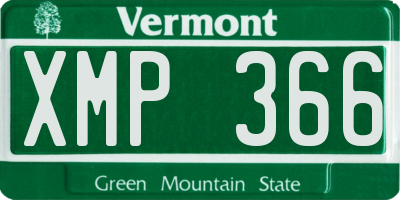 VT license plate XMP366