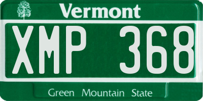 VT license plate XMP368
