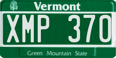 VT license plate XMP370