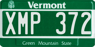 VT license plate XMP372