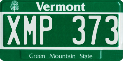 VT license plate XMP373