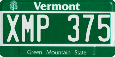 VT license plate XMP375