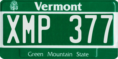VT license plate XMP377
