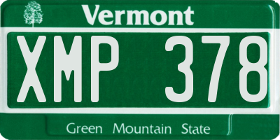 VT license plate XMP378