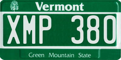 VT license plate XMP380
