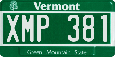 VT license plate XMP381