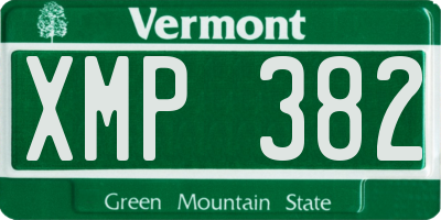 VT license plate XMP382