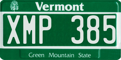 VT license plate XMP385