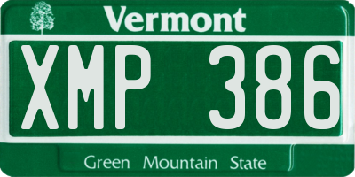 VT license plate XMP386