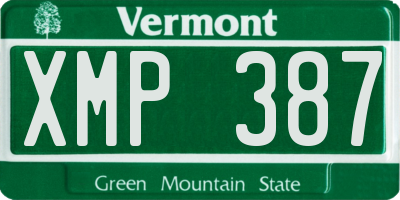 VT license plate XMP387