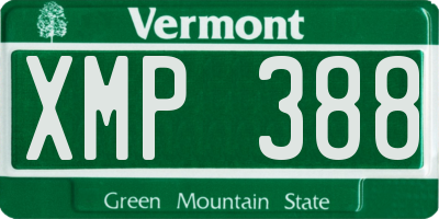 VT license plate XMP388