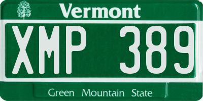 VT license plate XMP389