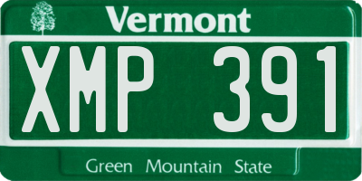 VT license plate XMP391
