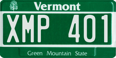 VT license plate XMP401