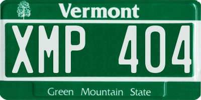 VT license plate XMP404