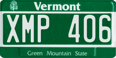 VT license plate XMP406