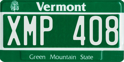 VT license plate XMP408