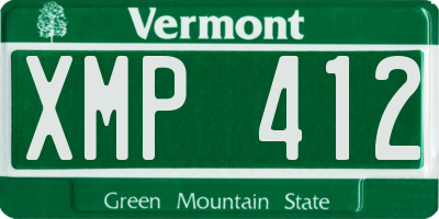 VT license plate XMP412