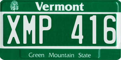 VT license plate XMP416