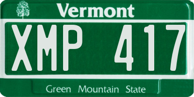 VT license plate XMP417