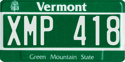 VT license plate XMP418