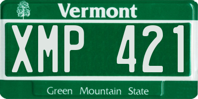 VT license plate XMP421