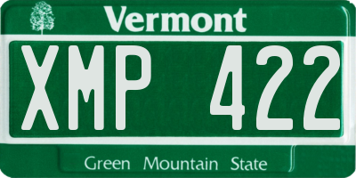 VT license plate XMP422
