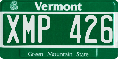 VT license plate XMP426