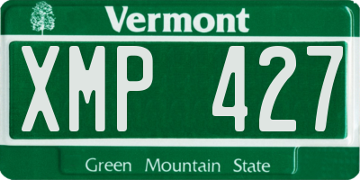 VT license plate XMP427